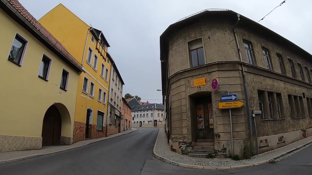D: Auma-Weidatal. Thüringen. Eindrücke aus der Stadtmitte. August 2023