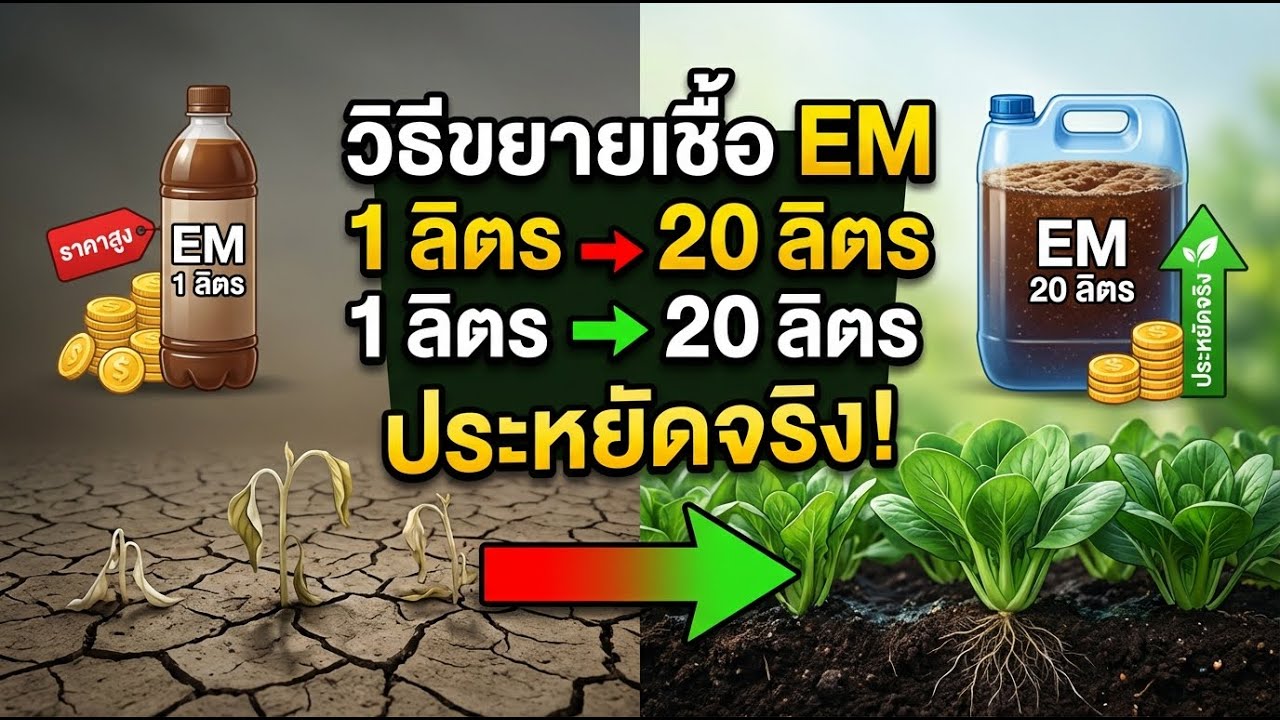 วิธีขยายเชื้อ EM จาก 1 ลิตร ให้กลายเป็น 20 ลิตร แบบง่าย ๆ