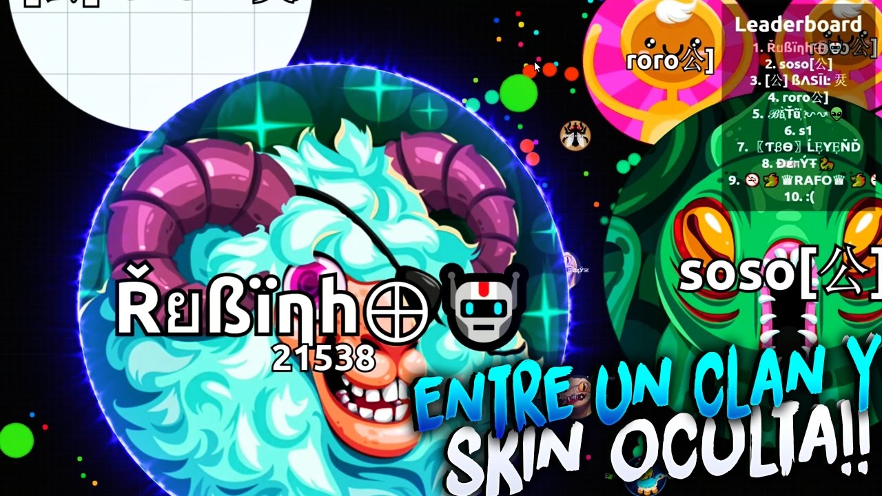 LA NUEVA SKIN OCULTA & ATRAPADO ENTRE UN CLAN!! | Agar.io | Rubinho vlc