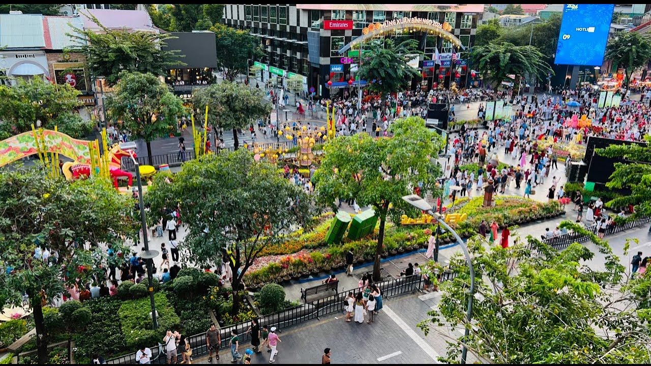 Chill với đường hoa Nguyễn Huệ từ trên cao