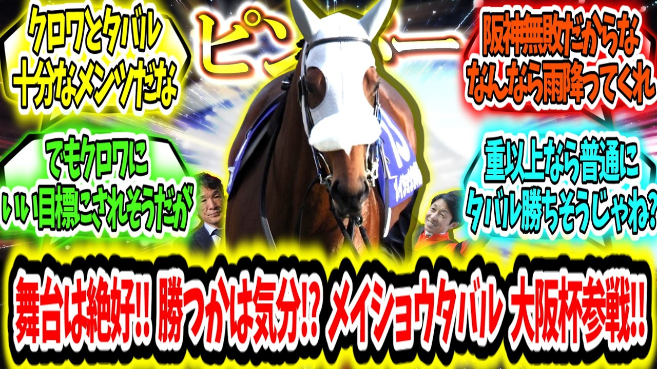 『舞台は絶好‼勝つかは気分次第!?メイショウタバル大阪杯参戦‼』に対するみんなの反応【競馬の反応集】