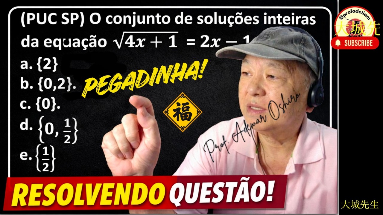 PUC Uma questão clássica sobre equação do 2º grau e é cobrado em provas e exames ! @ProfAdetiam