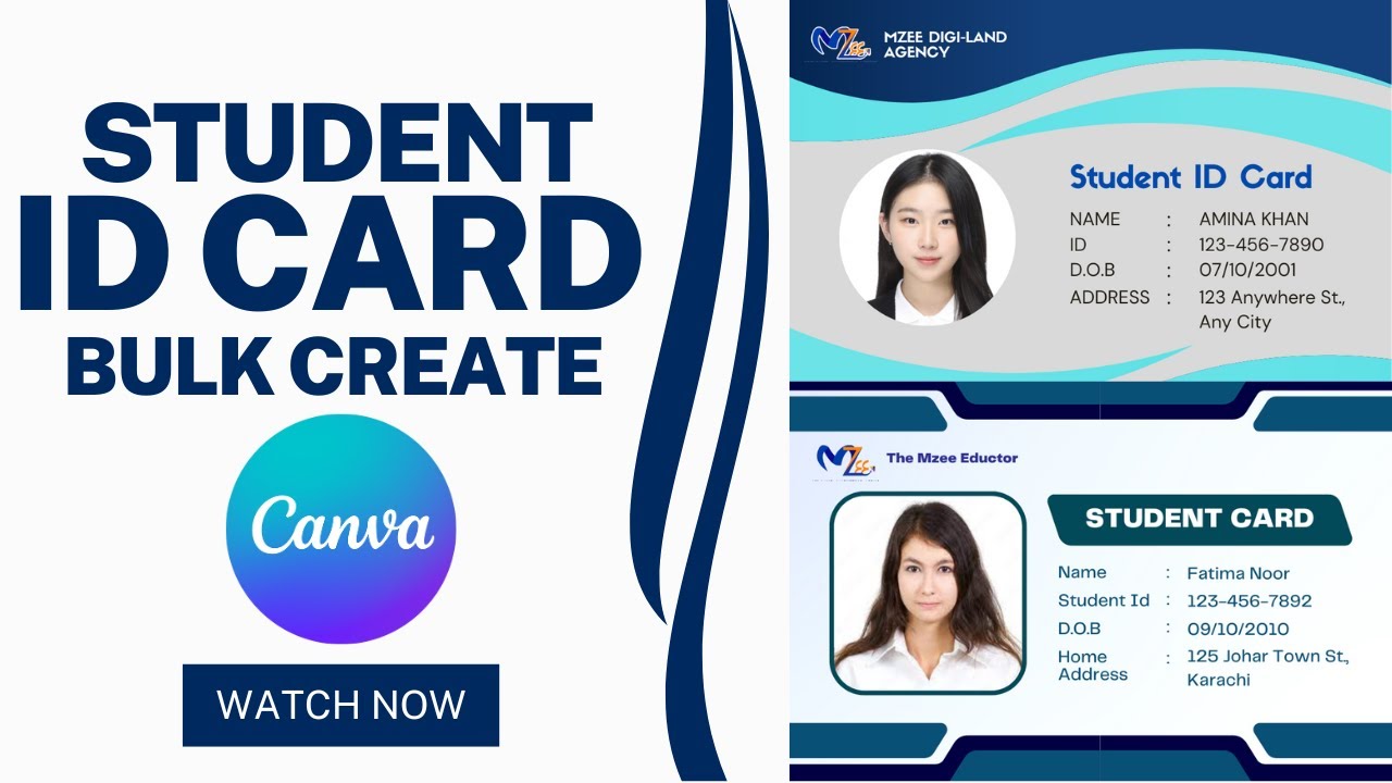 student id card bulk in canva  | canva bulk create | canva tutorial |  M Kashif Waqas