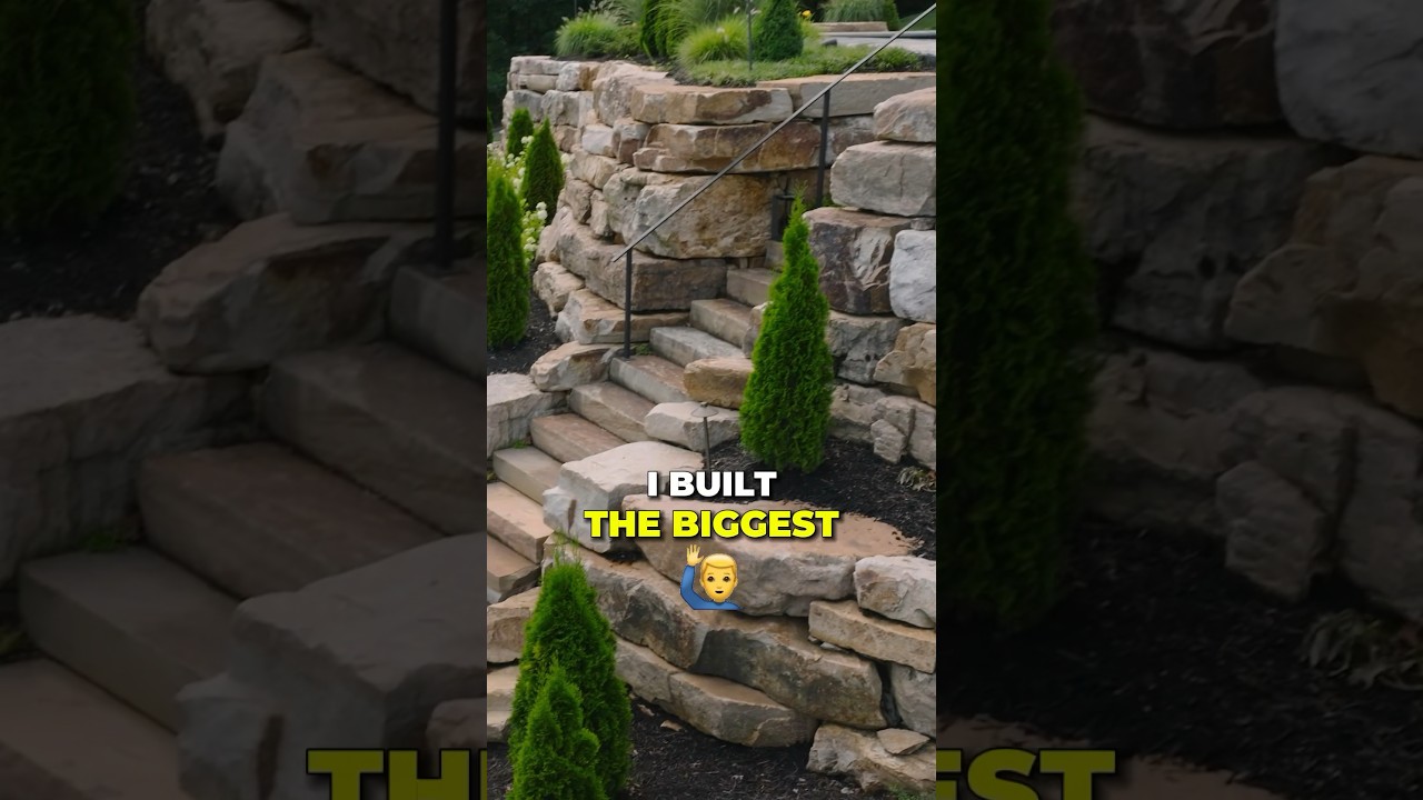Avoid making this Boulder Retaining Wall MISTAKE ⚠️ 🪨 #hardscaping #construction