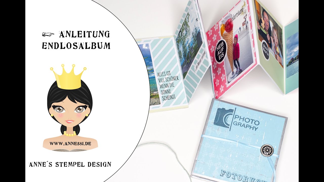 👑 Anleitung/Tutorial Endlos-Minialbum (deutsch) Scrapbooking basteln und stempeln mit Monatsstempeln