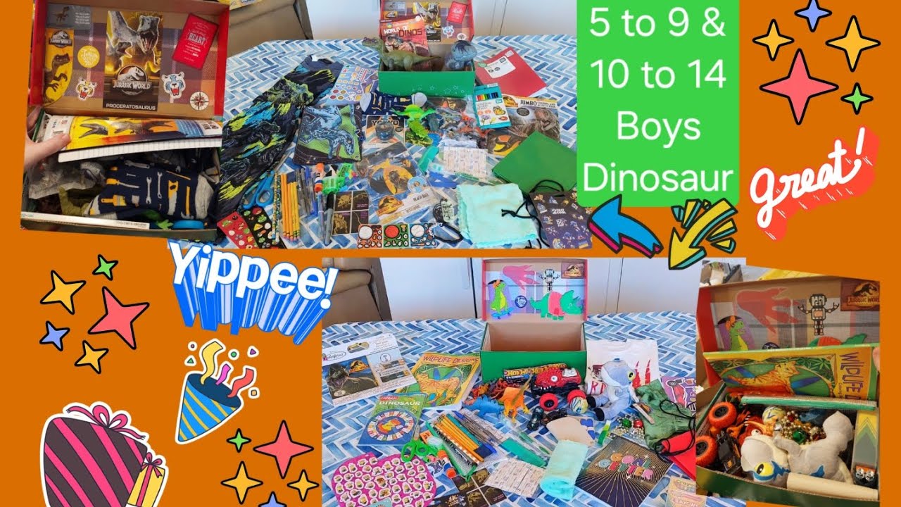 Operation Christmas Child — распаковка наборов «Динозавр» для мальчиков от 5 до 9 и от 10 до 14 лет!