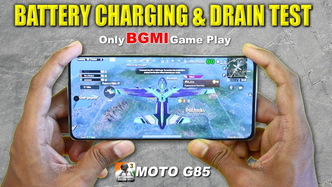 Motorola G85 Battery Drain Test 100% to 0% Only BGMI Game Play || Moto G85 Charging Test 0% to 100%