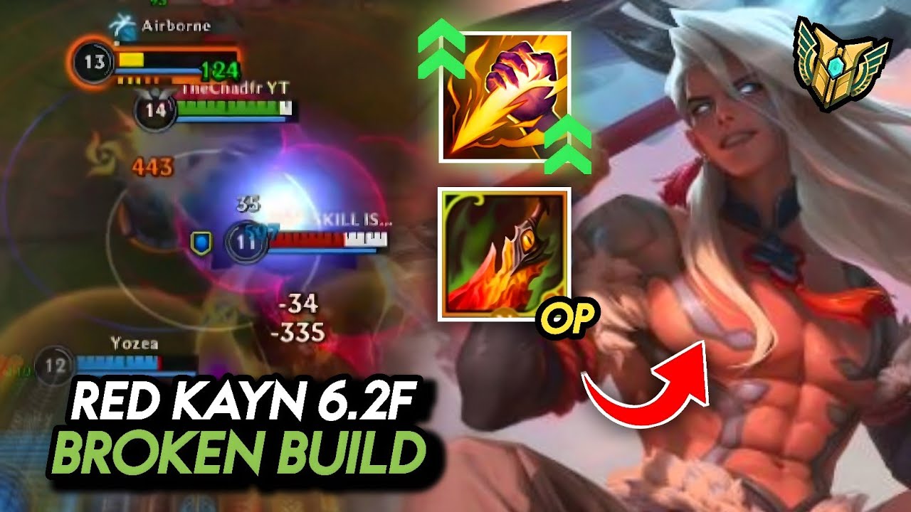 Wild Rift: RED KAYN IS EVEN MORE BROKEN AFTER PATCH 6.2F BUFFS! (RUNES & BUILD) 
