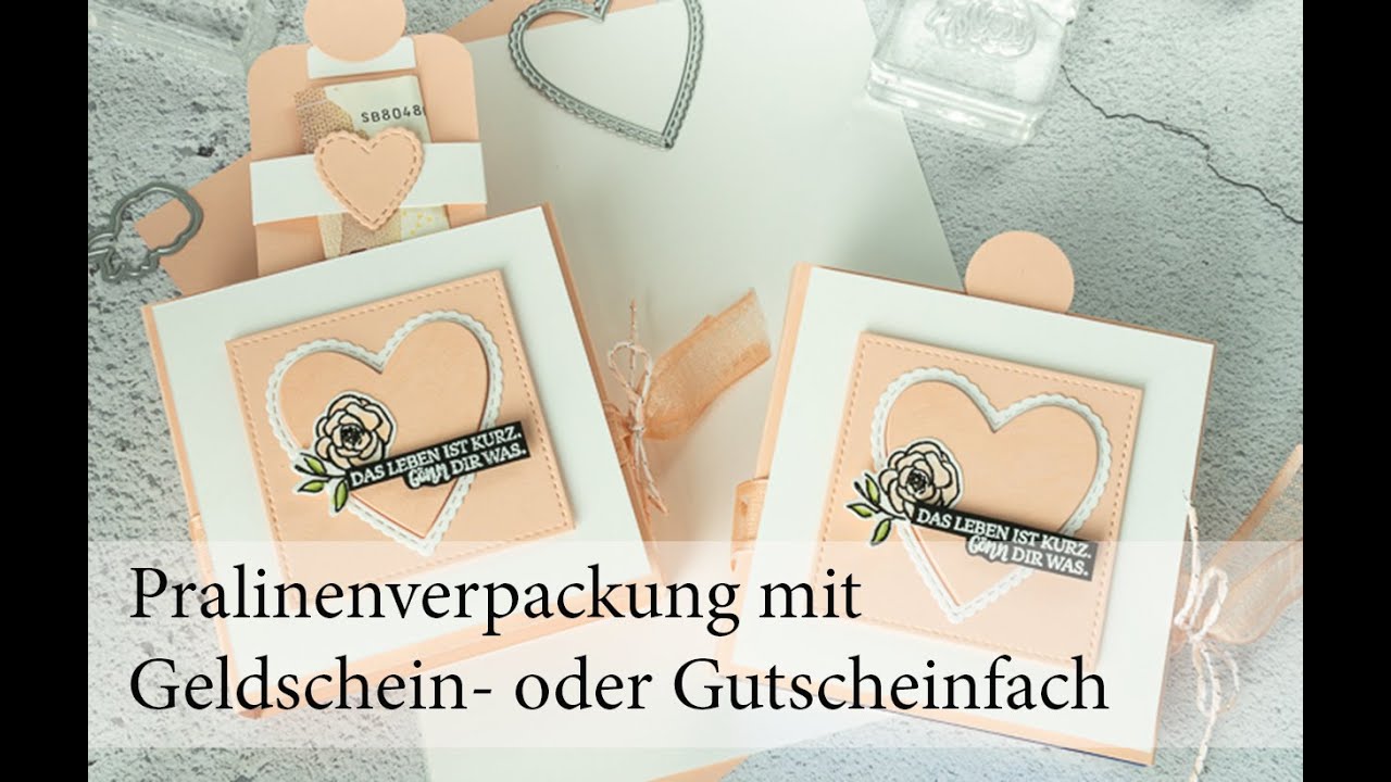 Pralinenverpackung mit Geldschein- oder Gutscheinfach
