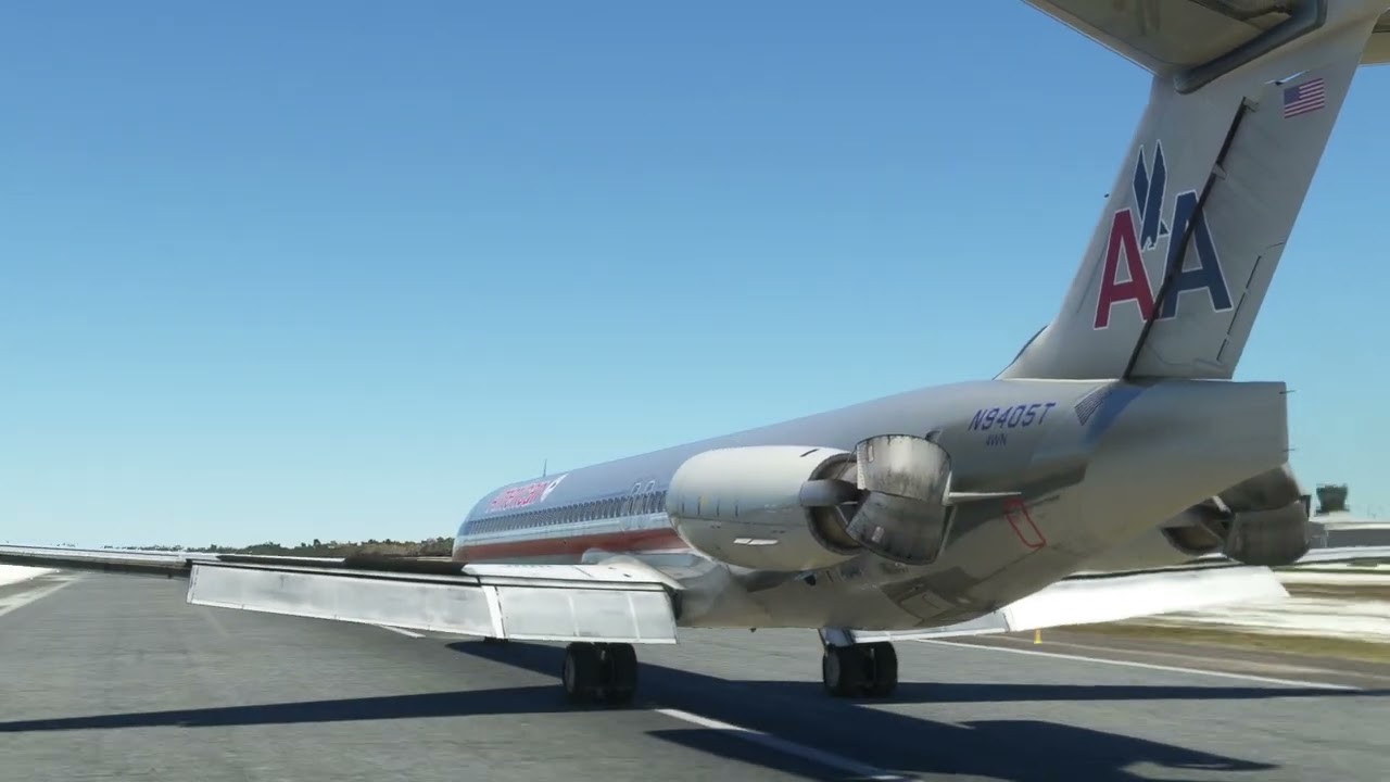 MD-82 Maddog butter landing at Key West KEYW airport (#swiss001landing)