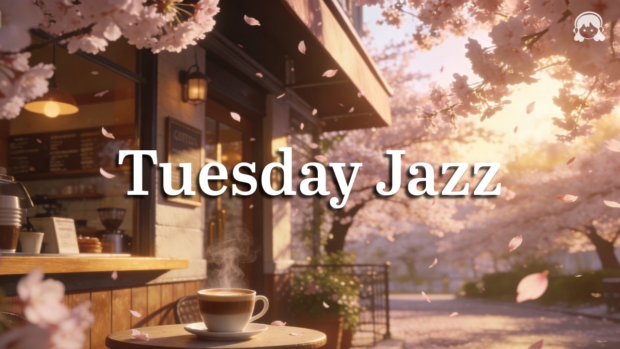 Tuesday Cherry Blossom Morning Café Jazz ☕ Soft Sax & Gentle Piano for Work Study Productivity
