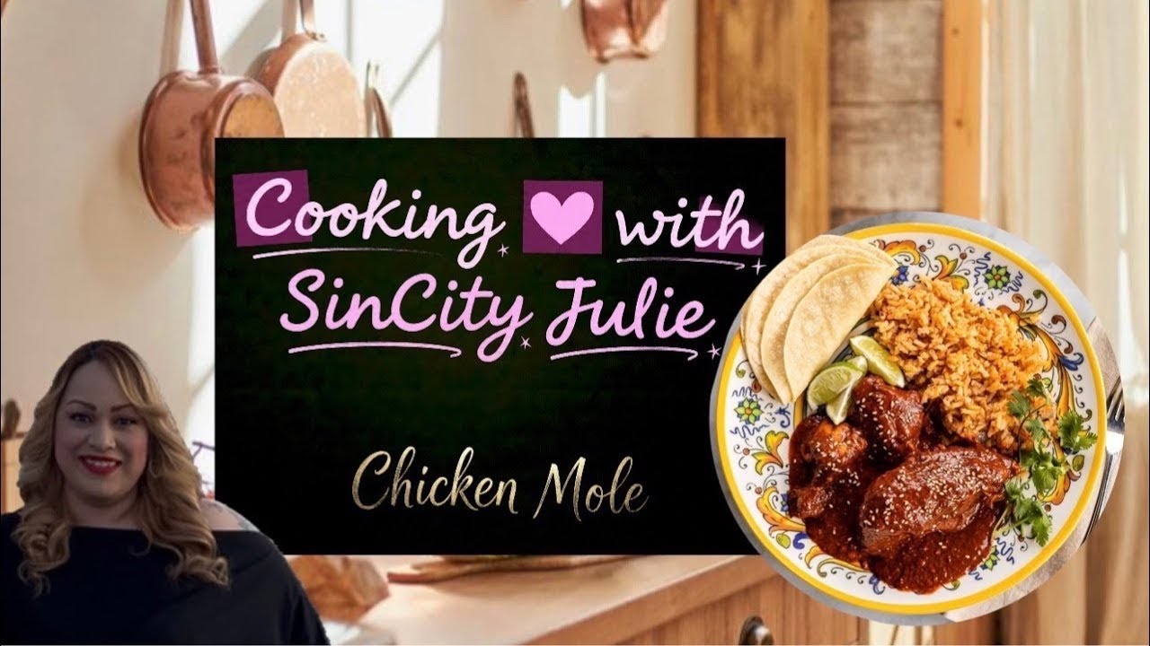 🚨Cooking with Julie 👩🏻‍🍳Mole de Pollo and Dessert 🥮