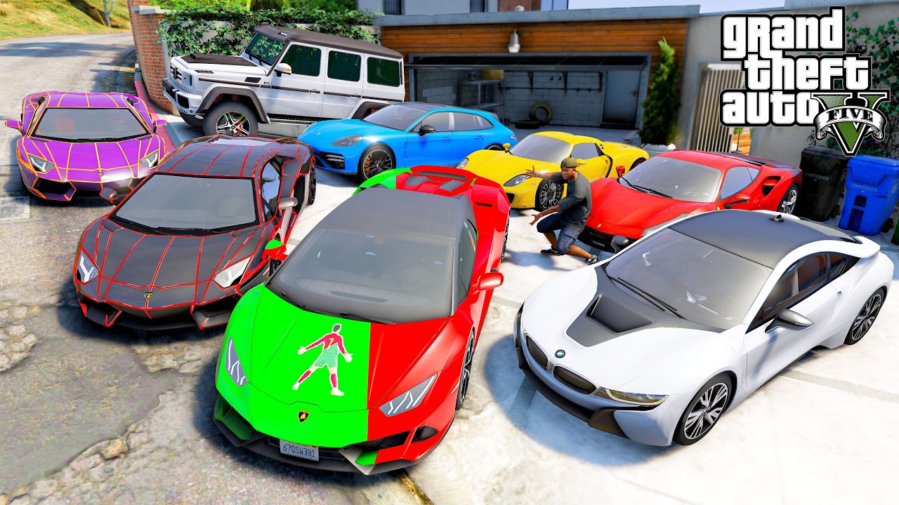 GTA 5 - Stealing Luxury Youtubers Cars with Franklin! (Real Life Cars #04)