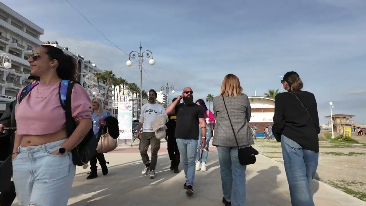 Cyprus 2024 - Larnaca 4K Winter Walking Tour, Street Walk｜4K HDR 60fps