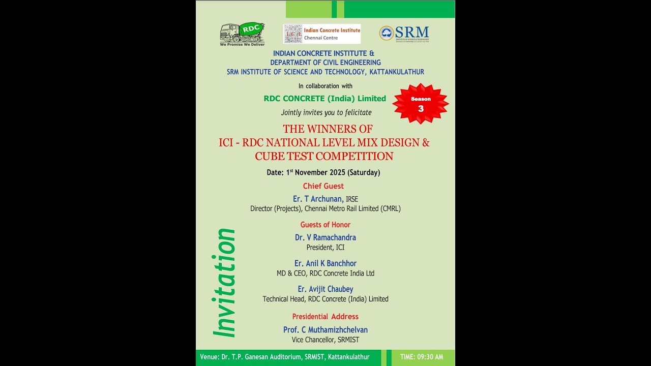RDC CONCRETE (India) Limited |01-11-25 - 10am|SRM,KATTANKULATHUR,KANCHIPURAM