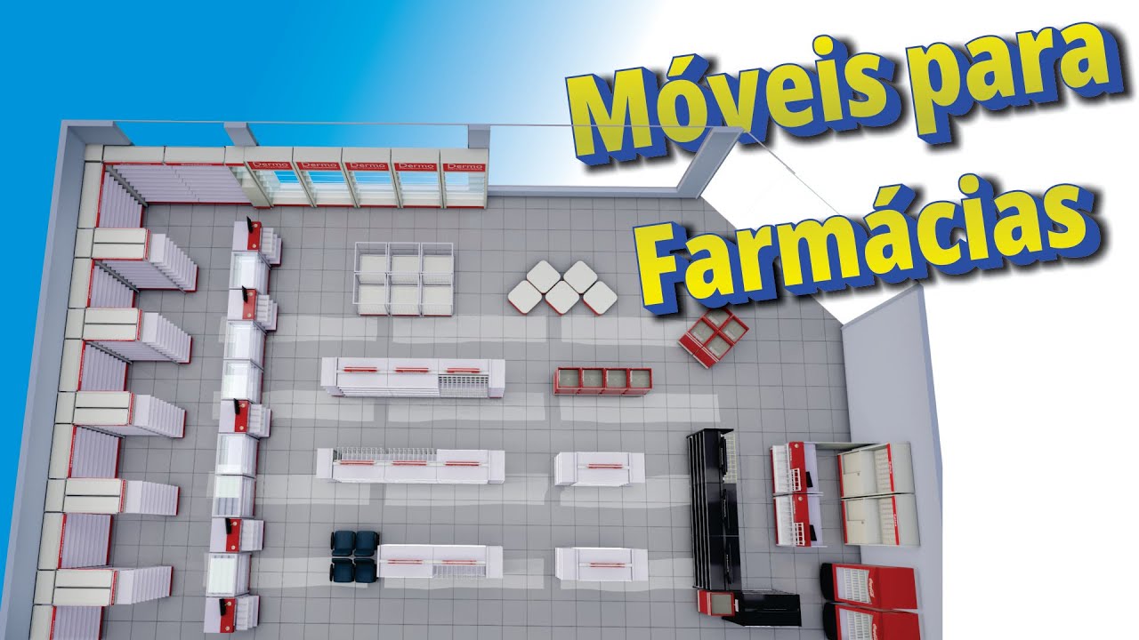 Móveis para Farmácia - Projeto 3D - Cliente Alysson