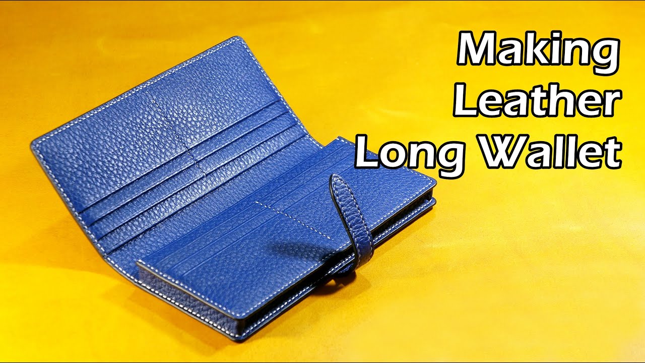 63 [Leather Craft] Making Leather Long Wallet 5 / [가죽공예] 가죽 장지갑 만들기 5 / Free Pattern