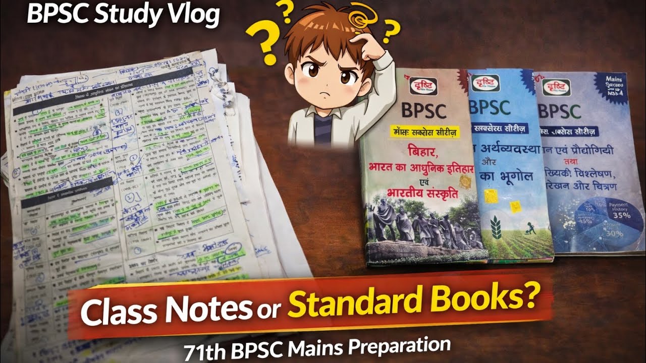 Unproductive Day 😞 | Class Notes ya Standard Books? | Real Study Vlog | 71th BPSC Mains Preparation