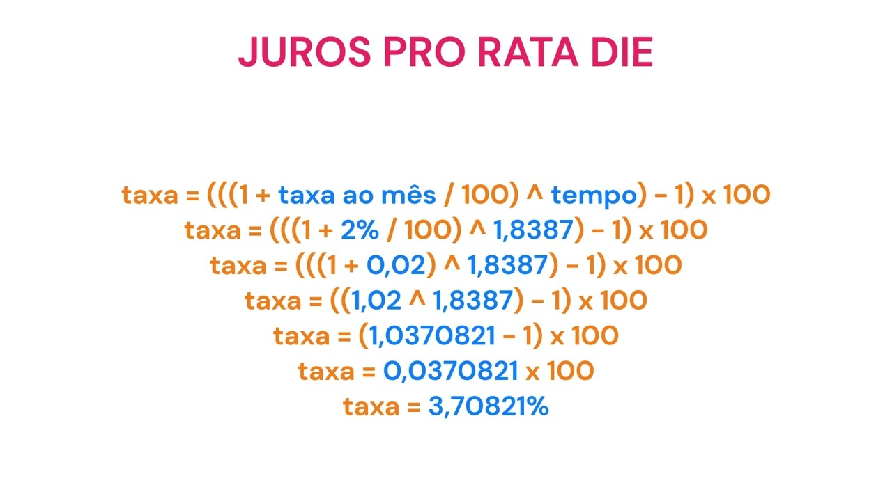 Sorges - c&aacute;lculo de juros pro rata die