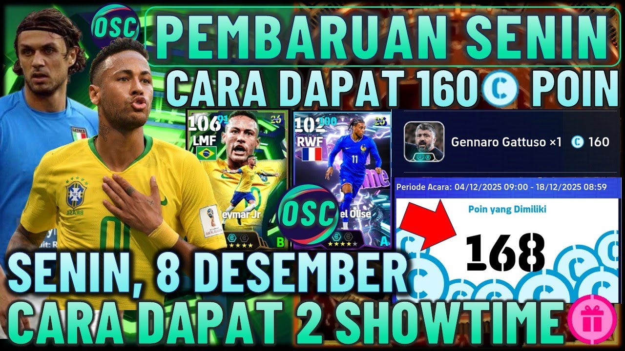 CARA DAPAT 160 C POIN GATUSSO ! PEMBARUAN SENIN 8 DESEMBER, CARA DAPAT 2 SHOWTIME & EPIC MALDINI 109
