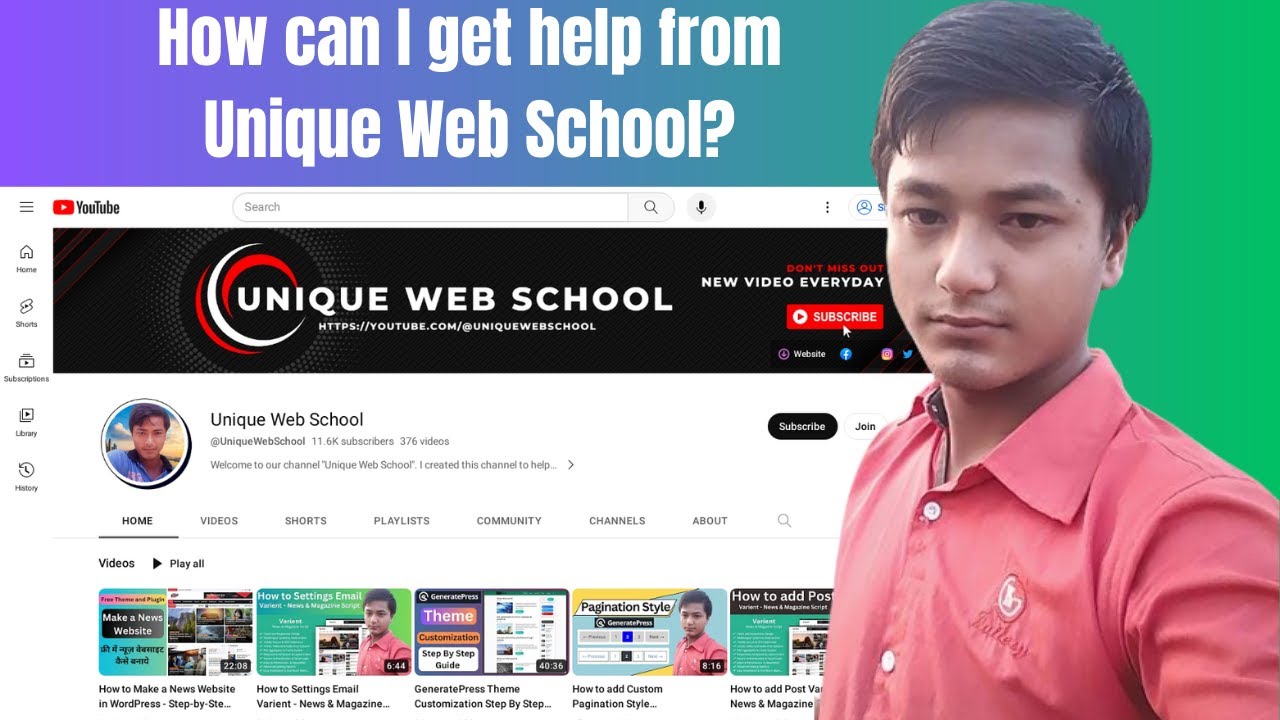 How can I get help from Unique Web School?