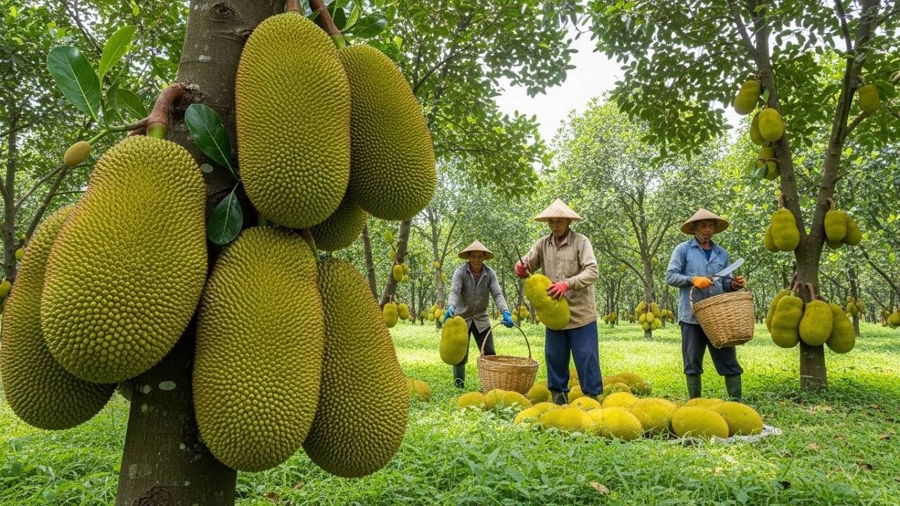 How Thai Farmers Grow and Harvest Jackfruit for Street Food in Thailand | Farming Documentary