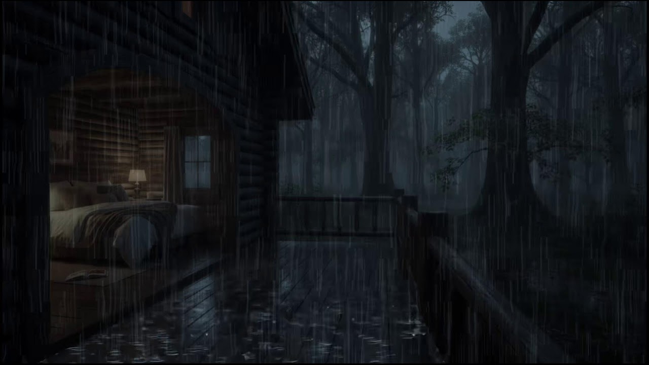 Cozy Cabin in the Woods with Gentle Rain 🌲 | Deep Sleep & Relaxation
