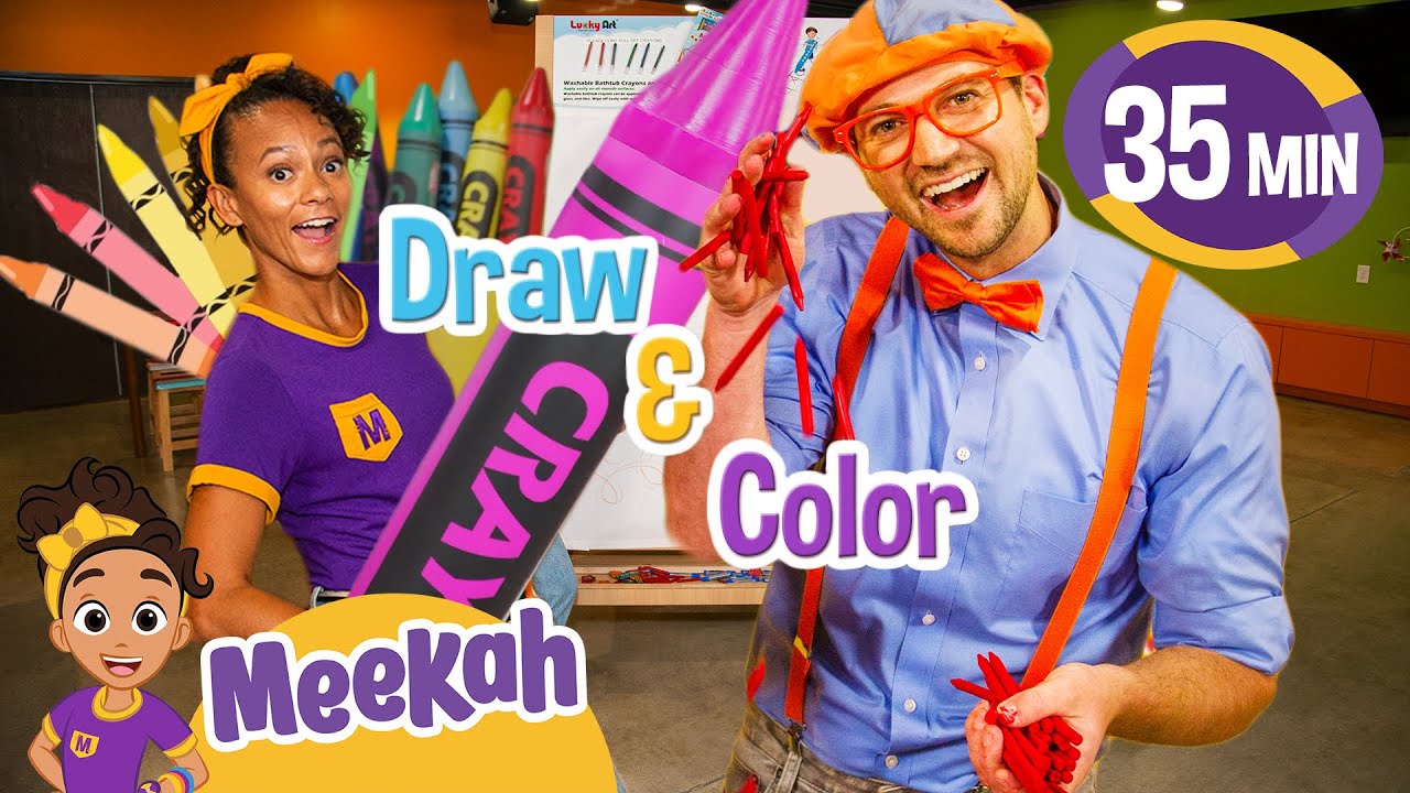 Draw & Color with Blippi & Meekah | Educational Videos for Kids | Blippi and Meekah Kids TV