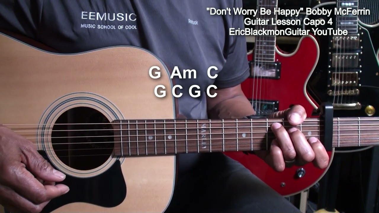 How To Play DON'T WORRY BE HAPPY Bobby McFerrin Guitar Lesson - Reggae Strumming