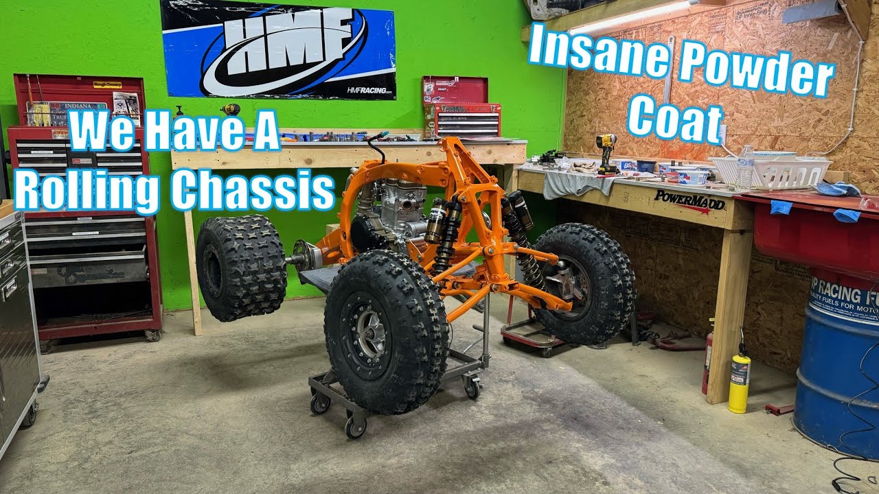 Yamaha YFZ450R XC Build Part 4: Powder Coat Reveal & Rolling Chassis