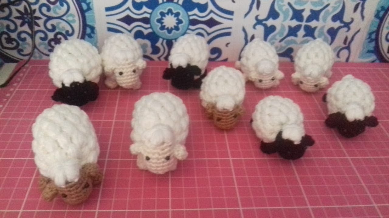 Passo a Passo - Presépio amigurumi Animais - parte 8 - Ovelhas