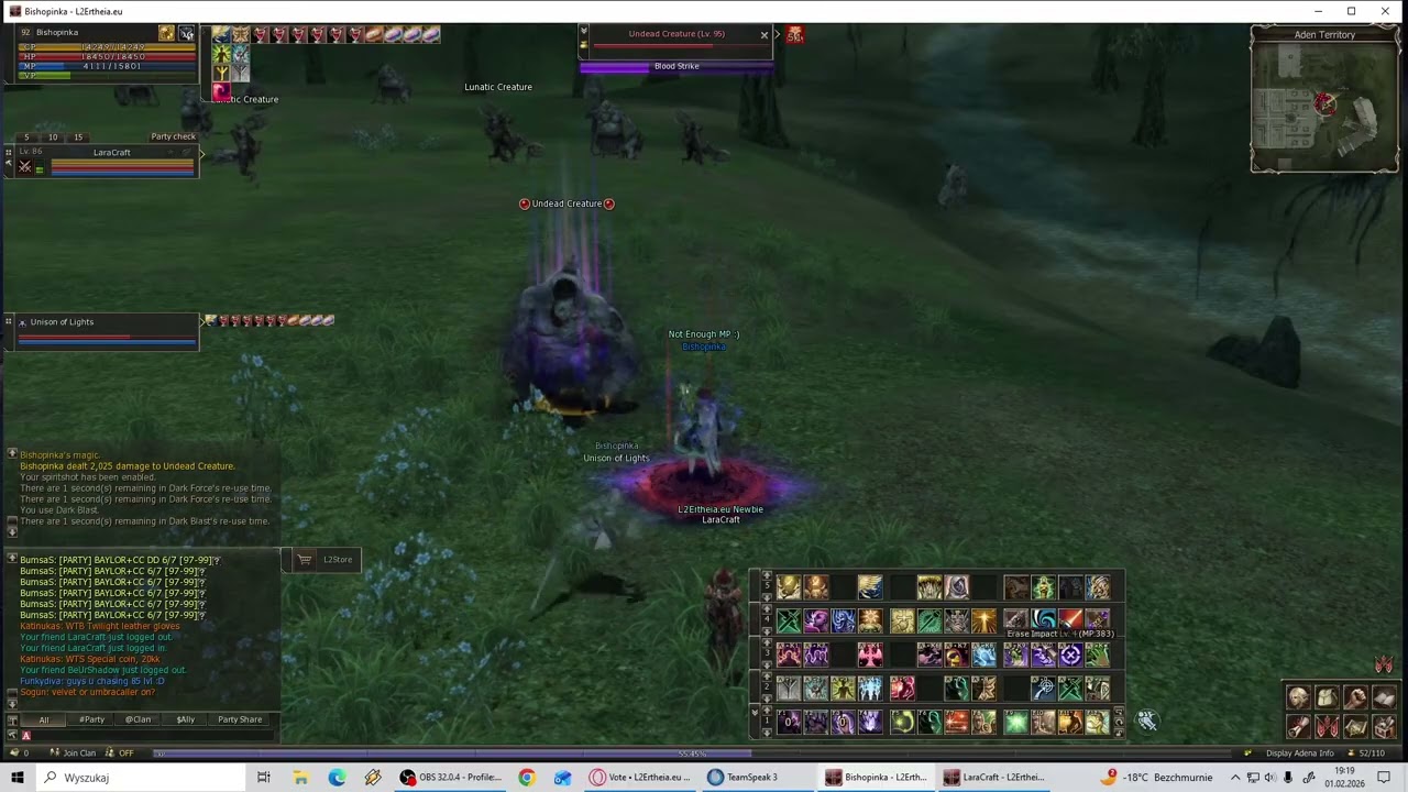 Lineage2 Etrheia Aeore Cardinal exp Tyr Maestro