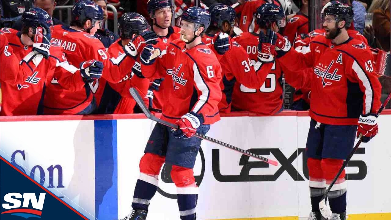 Capitals' Chychrun blasts home one-timer while falling to extend lead