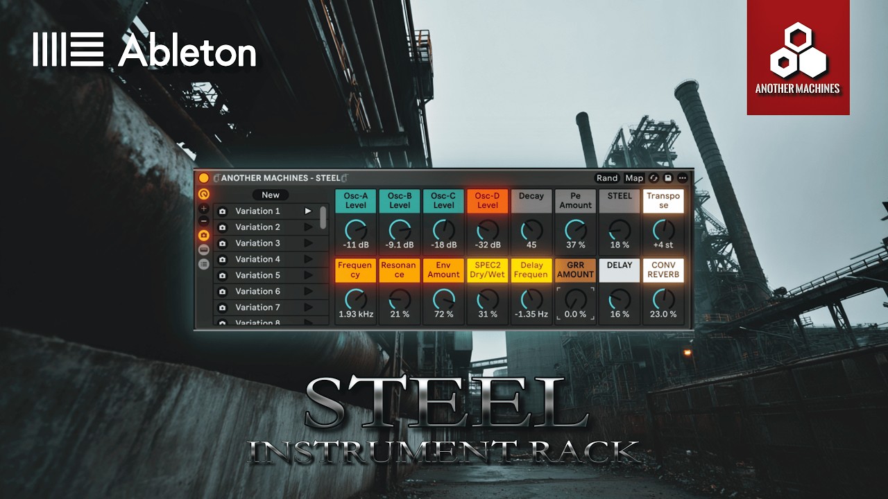 ⚙️ STEEL — Industrial Techno Instrument Rack for Ableton Live 12 (FM Metallic Chords Machine)