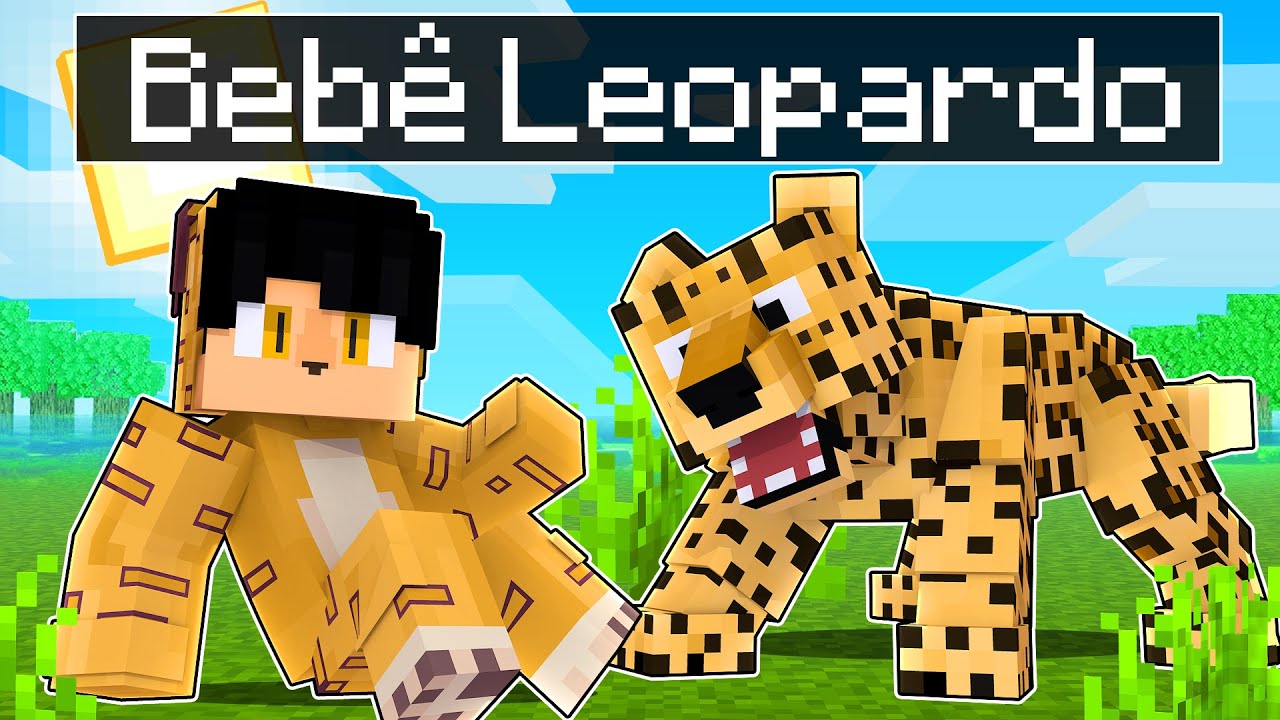 NASCI como um BEBÊ LEOPARDO no Minecraft