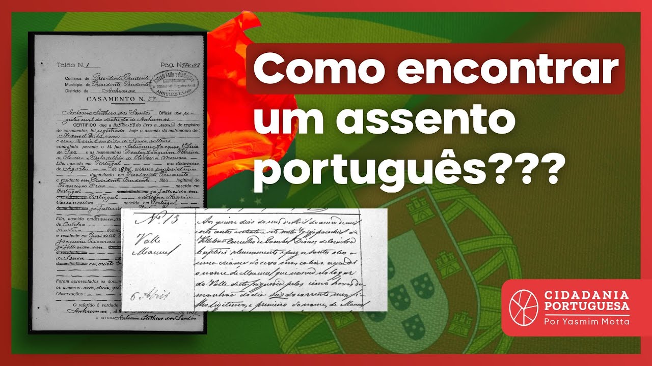 Como encontrar certidão do antepassado português