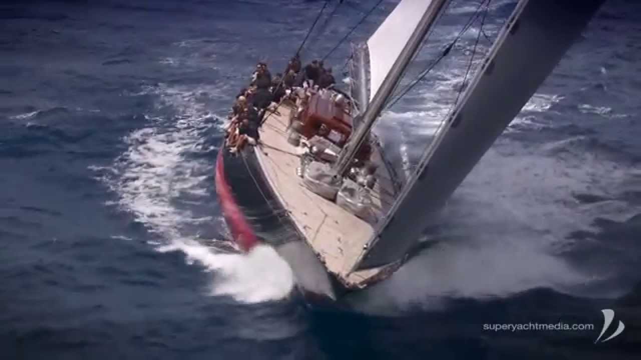 J Class Rainbow sailing in BVI Regatta