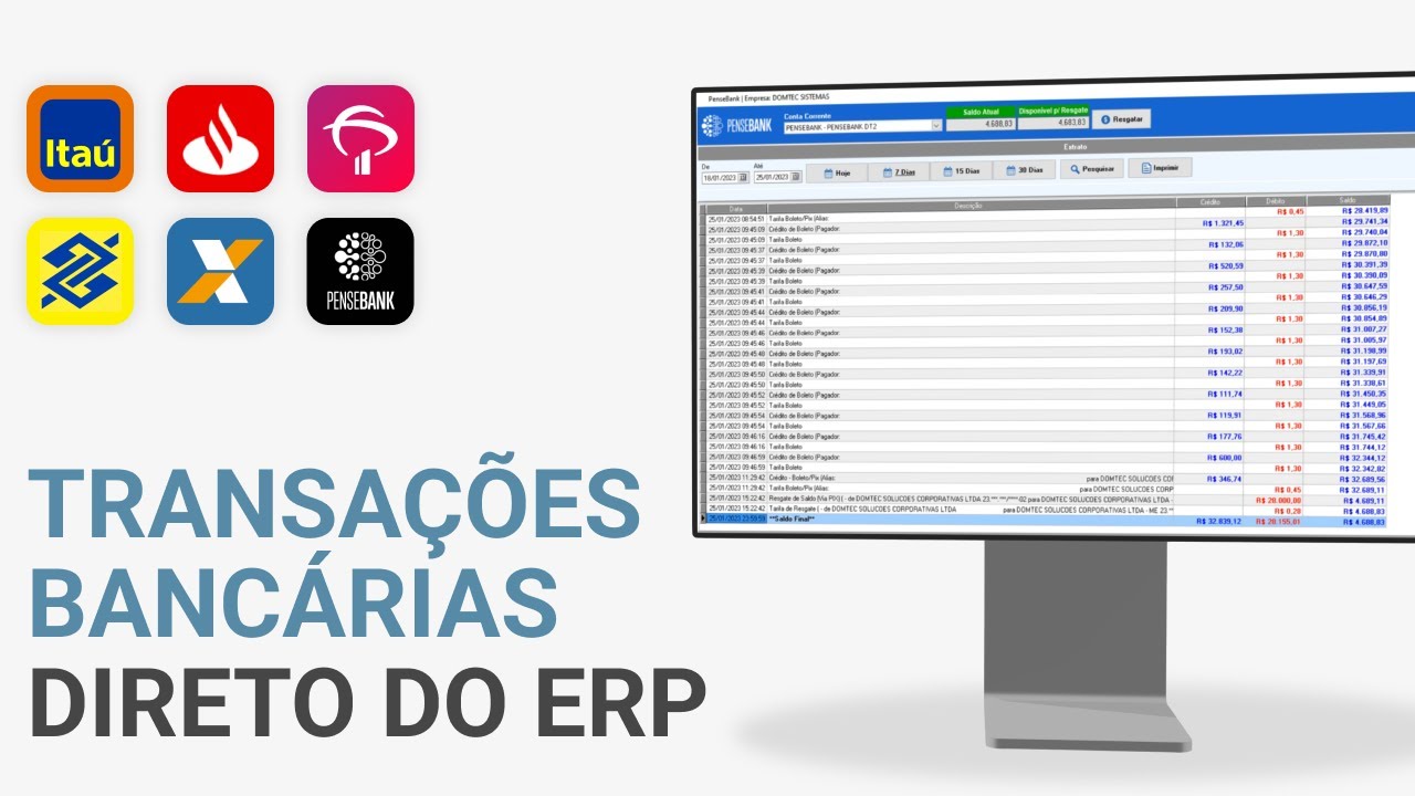 Acompanhe seu Extrato e faça Transferências Bancárias direto do seu ERP - Sistema Yzidro ERP