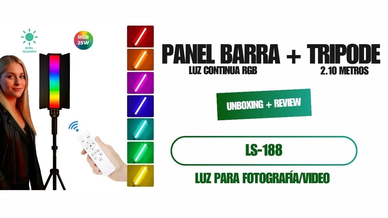 Panel Luz LS-188 | Panel Barra Rgb con Control Remoto + Trípode 2.10m (Unboxing + Opinión)