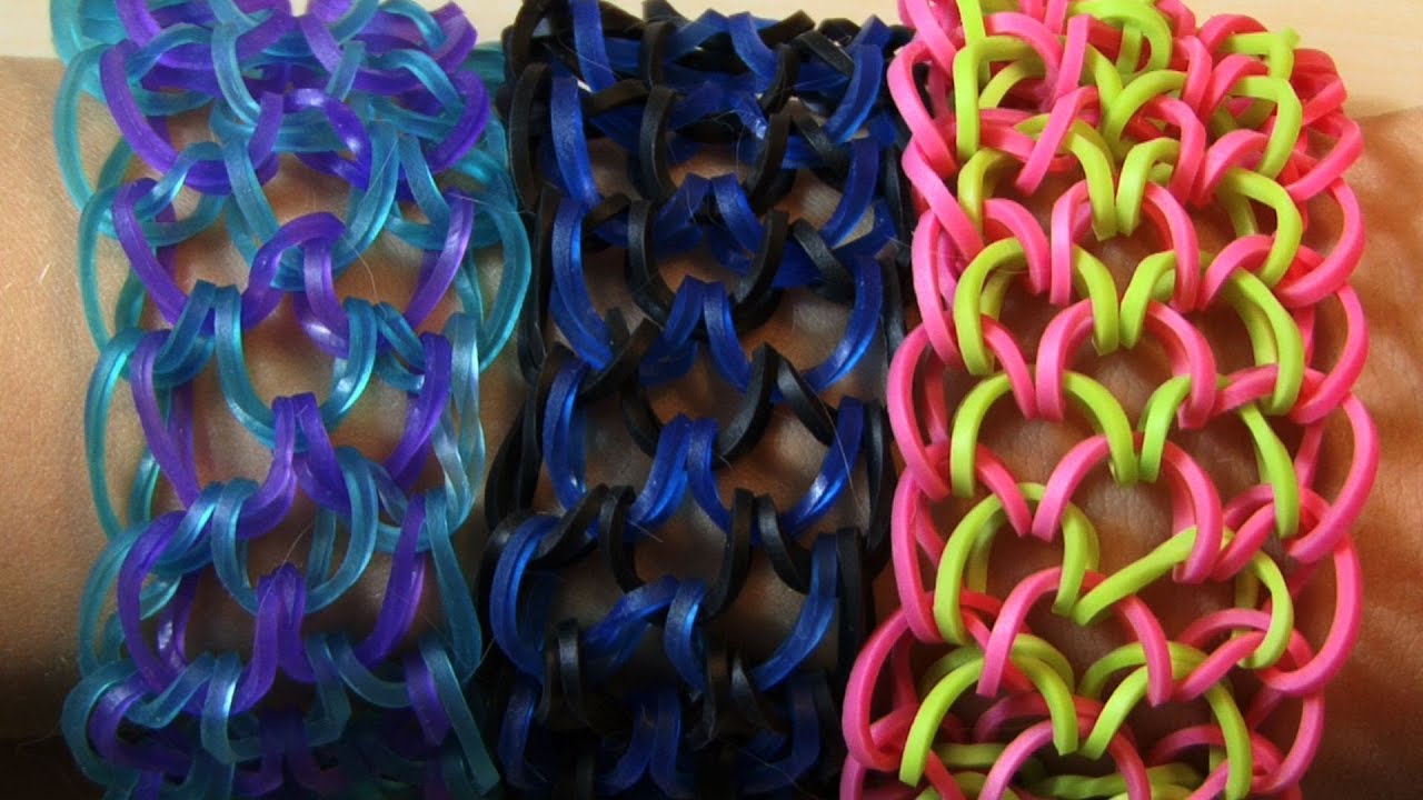 RAINBOW LOOM DRAGON SCALE CUFF 6 PEGS - SLOW VERSION