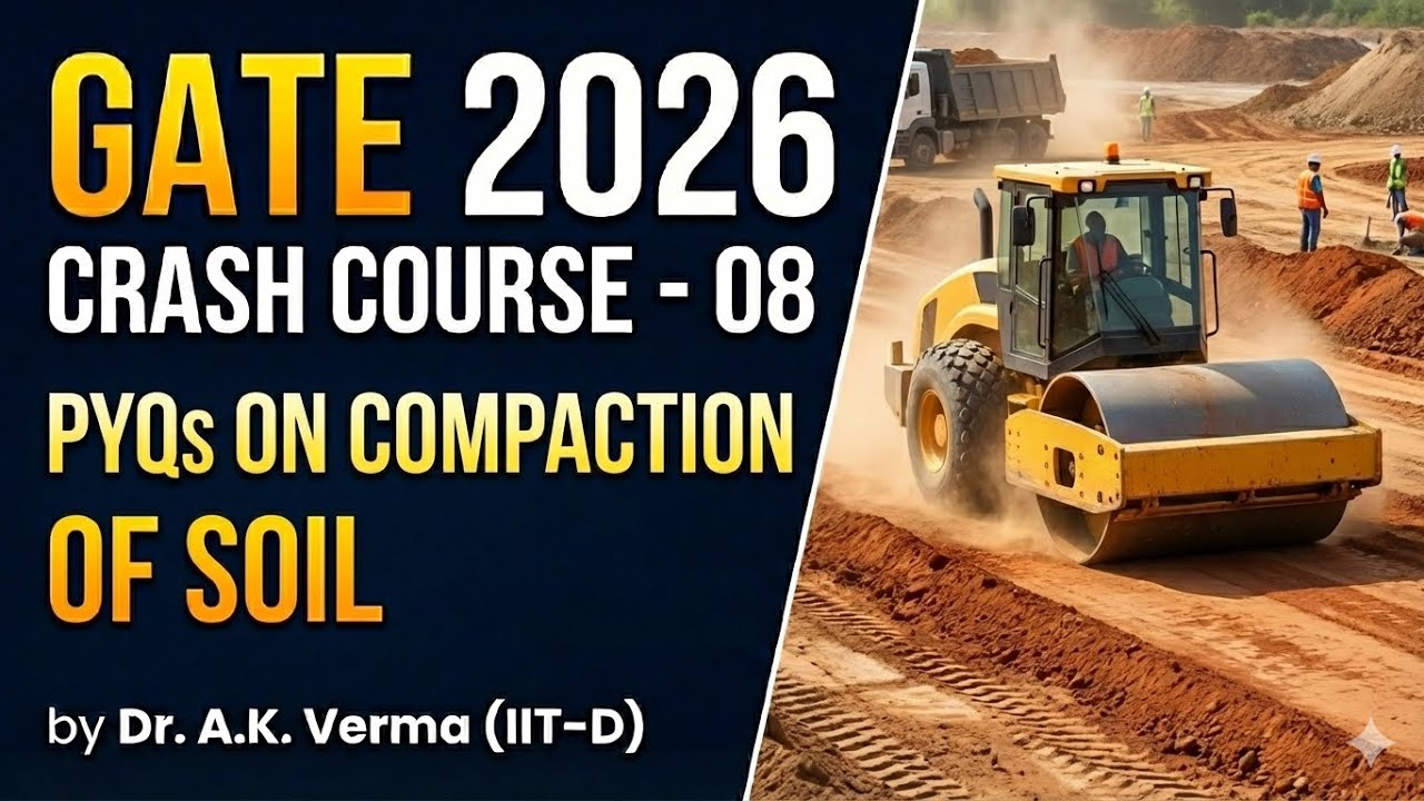 GATE 2026 Crash Course - 08| PYQs on Compaction of Soil 