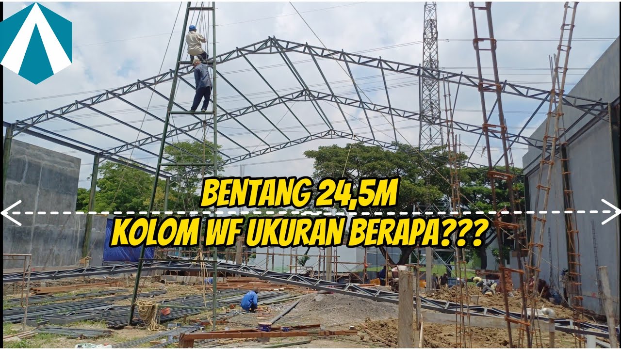 Ukuran kolom WF konstruksi baja bentang 25m
