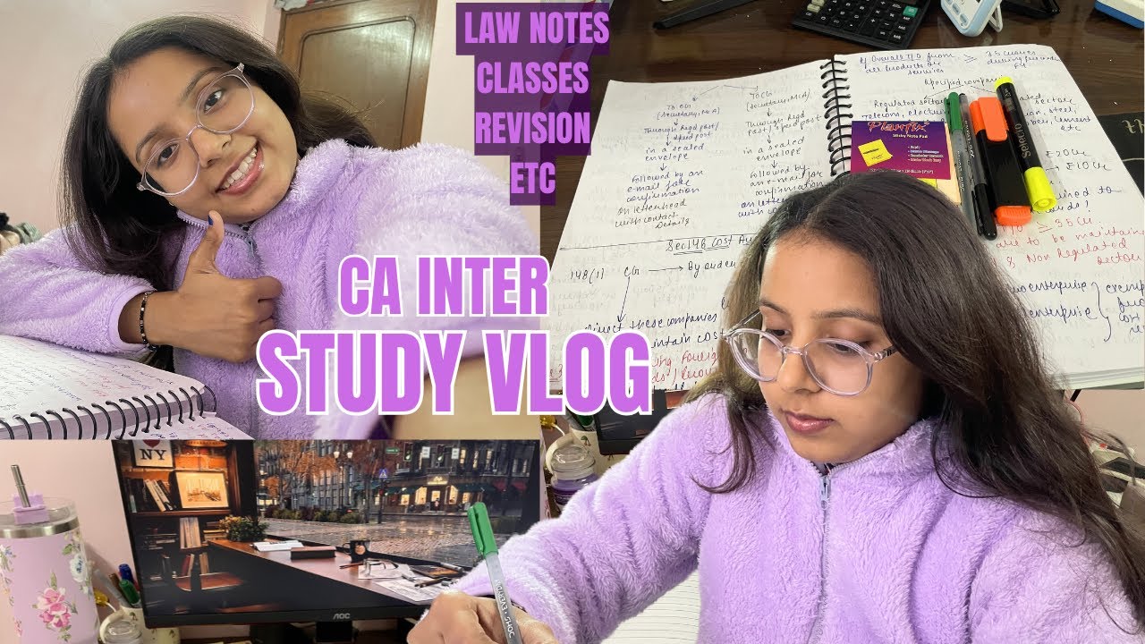 Study Vlog📚CA Inter|Law Classes?🤔| |Accounts Revisions start✌️| |College holiday🥲| Notes 📝|