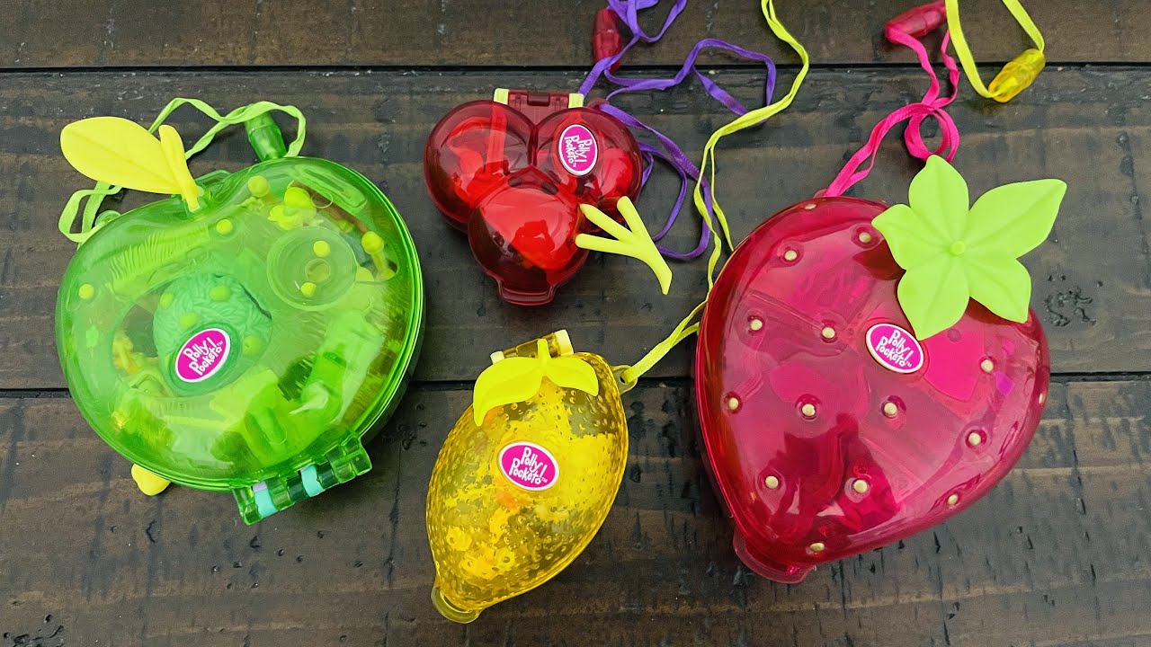 Unboxing 4 New Polly Pocket Fruit Surprise Compact Playsets #pollypocket #mattel #vintagetoys