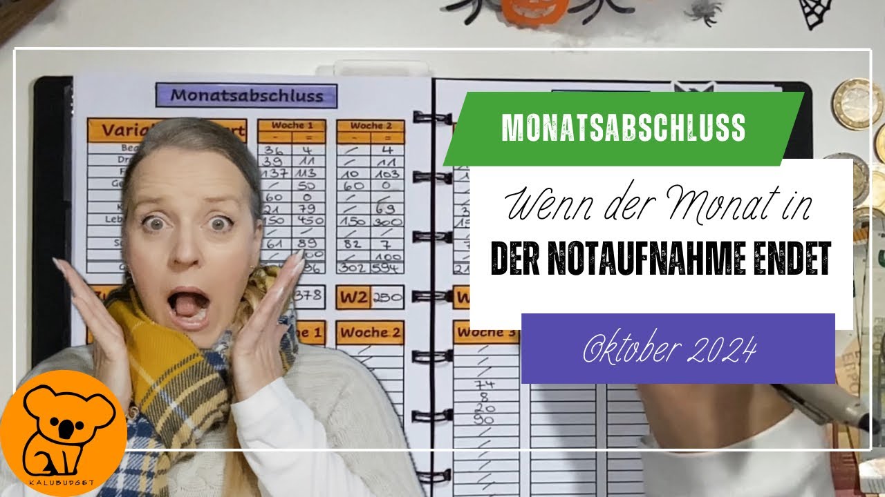 💜🐨💜Oktober Budget💰|Monatsabschluss| ​⁠Erst Geburtstag dann Notaufnahme🤕 #umschlagmethode #adhs