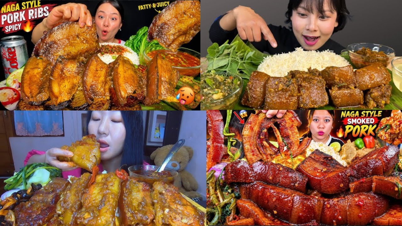Spicy 🔥🥵 Naga style fatty pork curry with rice 🤤 Bigbites mukbang asmr