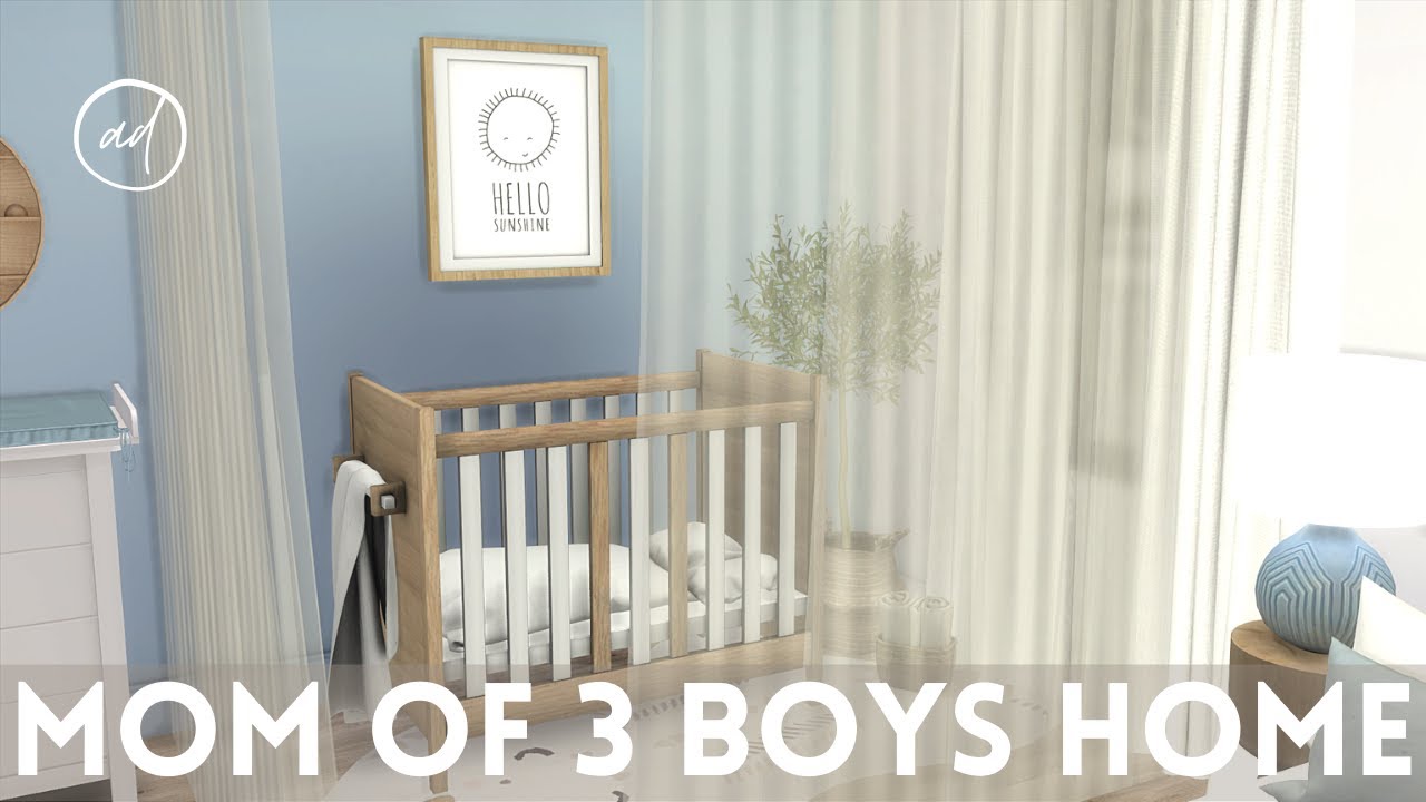 MOM OF 3 BOYS HOME || Sims 4 || CC SPEED BUILD + CC List