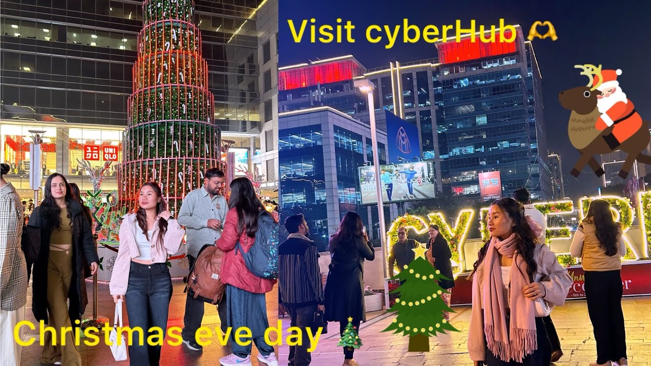  Visit cyber hubs for Christmas celebrations in gurgoan Delhi🫶25 December