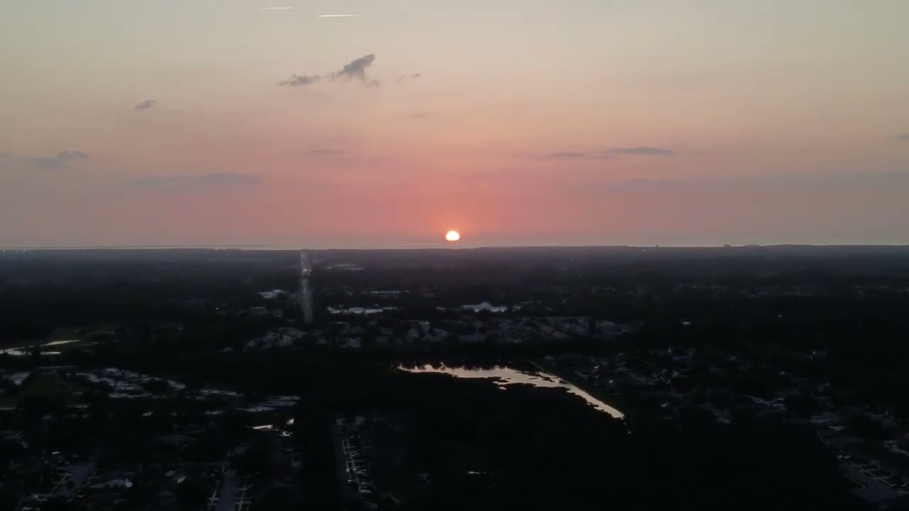 Sunset from drone at 390 feet