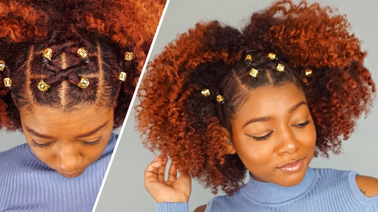 Natural Hairstyle w/Jewels & Rubber Band for Holidays | 🎁  GIVEAWAY ANNOUNCEMENT TOO! 🎁